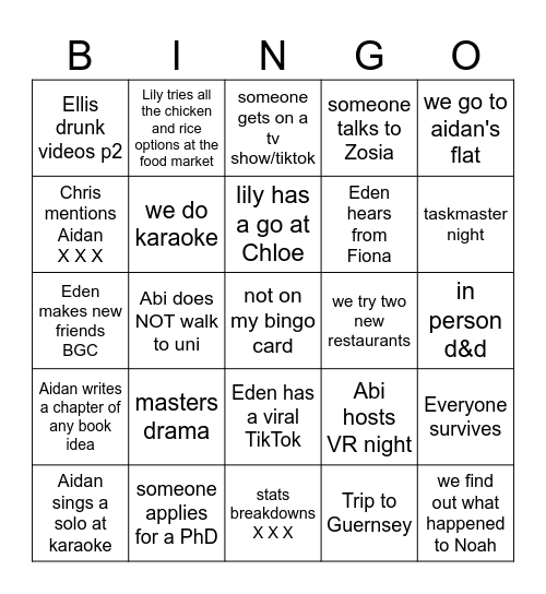 25/26 Academic Year Bingo Card