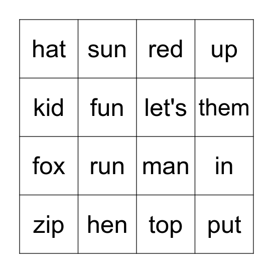 A Fun Hat Bingo Card