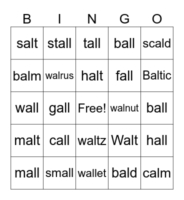 al Review BINGO Card
