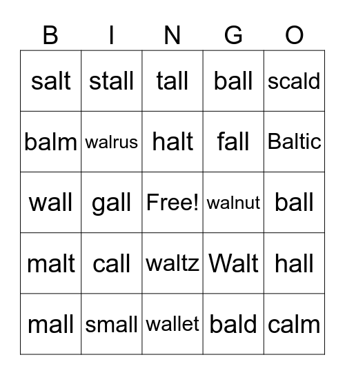 al Review BINGO Card