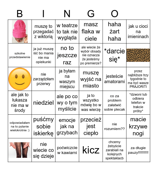 misia bingo Card