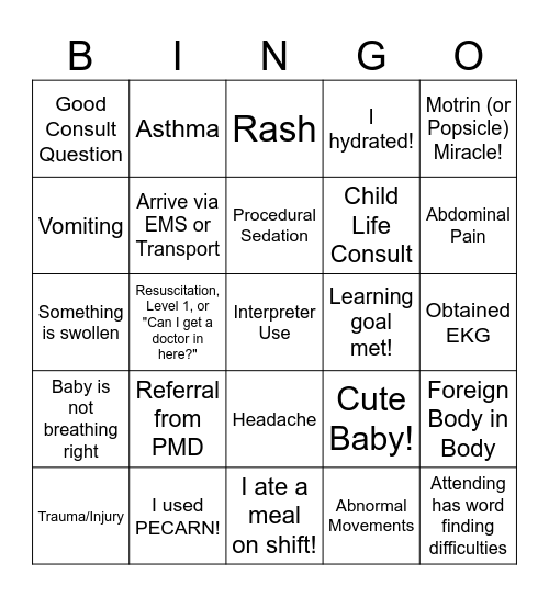PEM BINGO v.3 Bingo Card