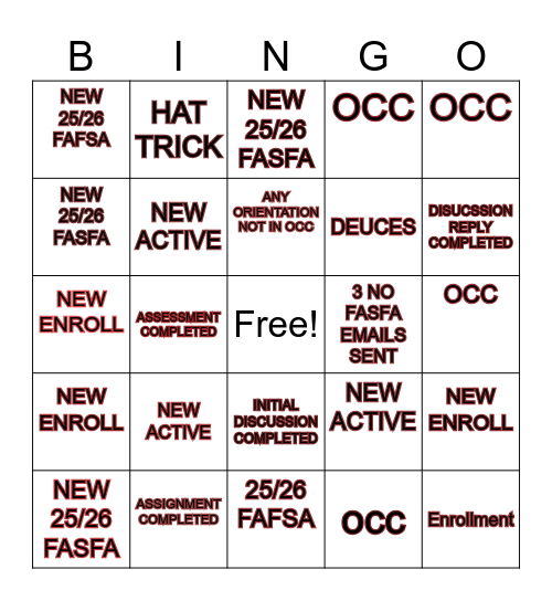 Springer's Legend STITCH BINGO Card