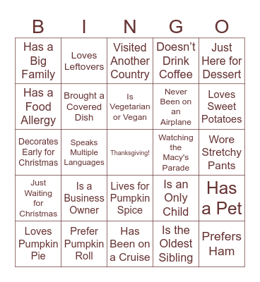 Find the Guest Bingo Card