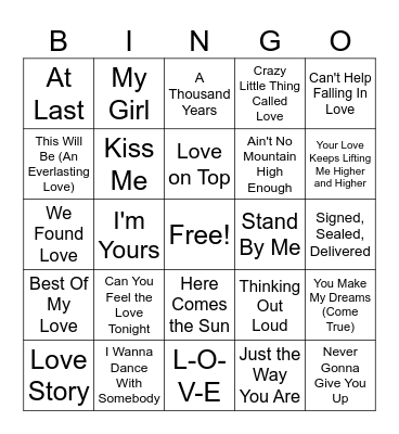 Sunshine Shower Music Bingo Card