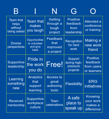 Gratitude Bingo Card