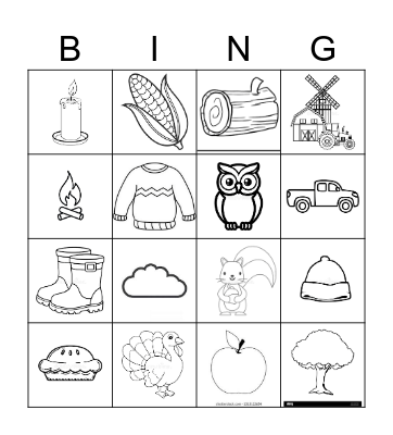 Fall Bingo Card