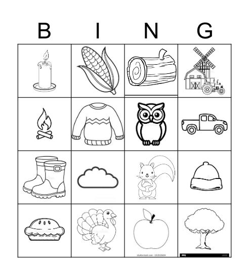 Fall Bingo Card