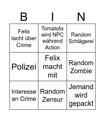 Tomato Time Bingo Card