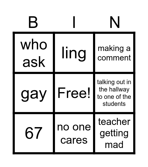 jt Bingo Card