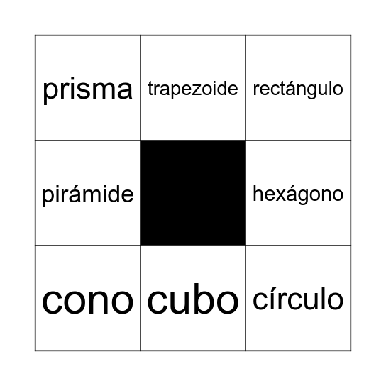 Figuras geométricas Bingo Card