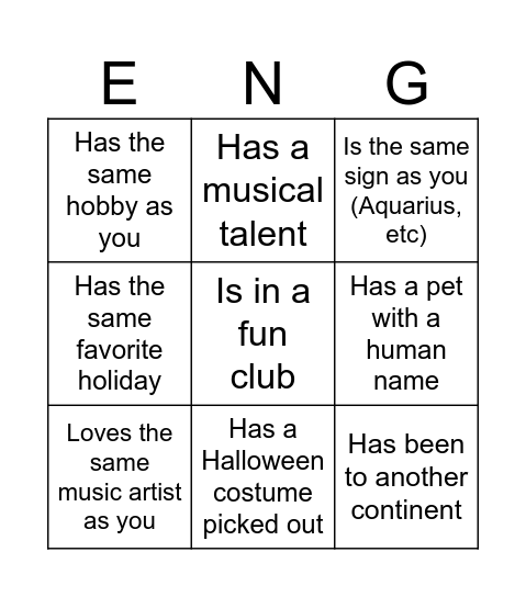 Engineering Bingo Card