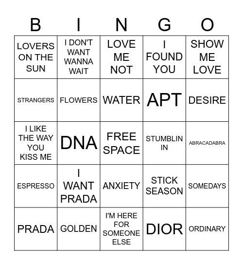 SUMMER OF 2025 Bingo Card