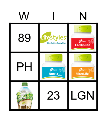 LIFESTYLES Bingo Card
