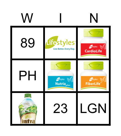LIFESTYLES Bingo Card