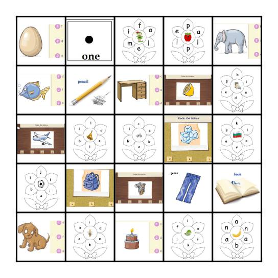 Aa to Pp for 2nd grade Bingo Card