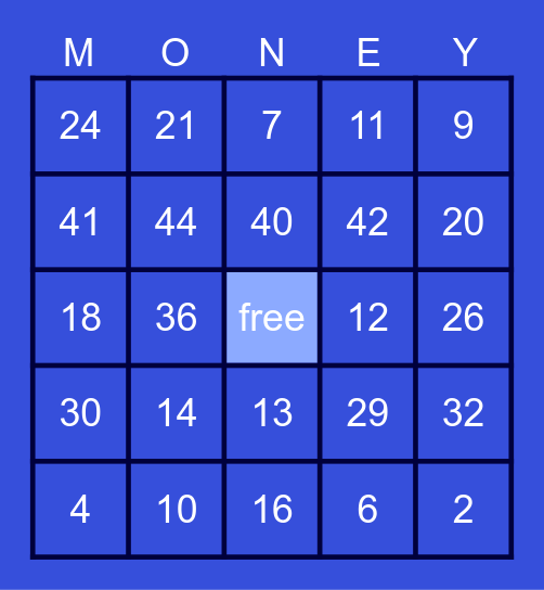 💰💰💰 Bingo Card