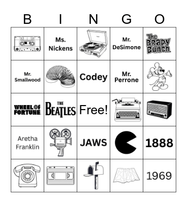 SAS Grandparents Day Bingo Card