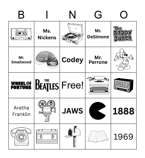 SAS Grandparents Day Bingo Card