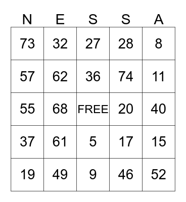HAPPY BIRTHDAY NESSA Bingo Card