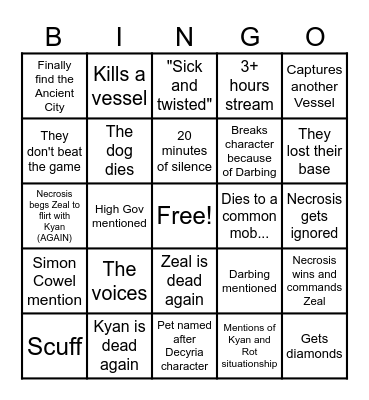 Scuff Duo Bingo Card