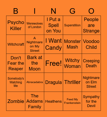 Halloween Bingo Card