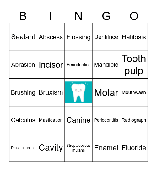 Dental Bingo Card