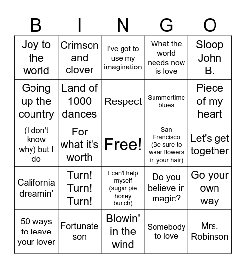 Game 1-10/22/25 Bingo Card