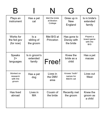 Social Bingo! Bingo Card