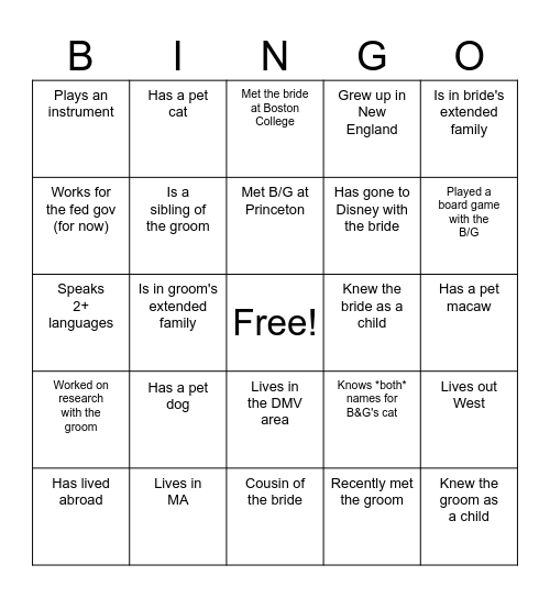 Social Bingo! Bingo Card