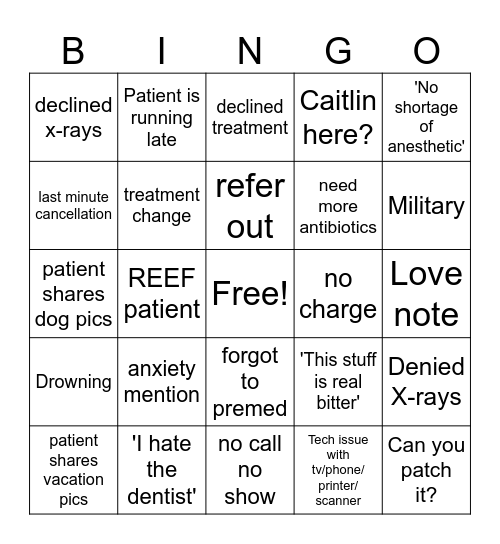 Backbay Bingo Card