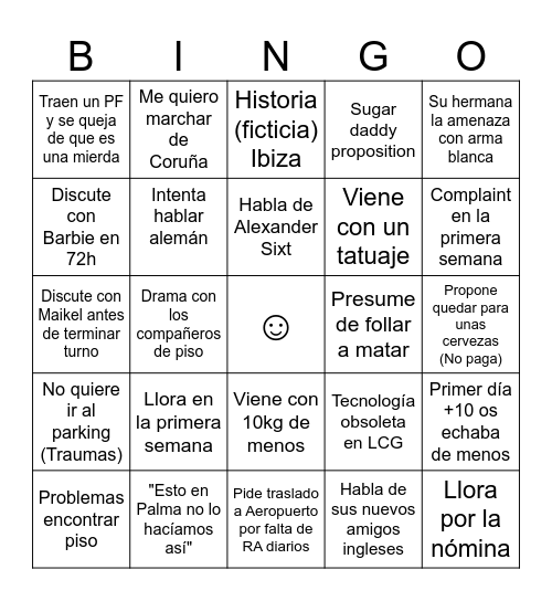 La putivuelta Bingo Card
