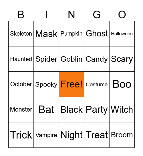 Halloween Bingo Card