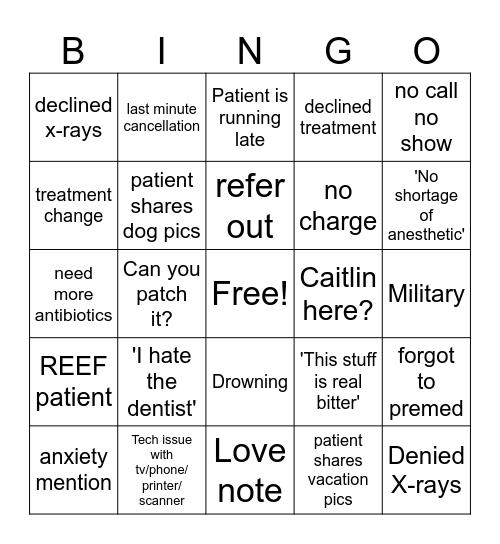 Backbay Bingo Card