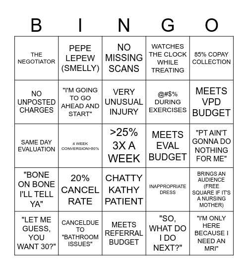 CORA BINGO Card