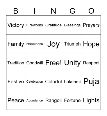 Diwali - BINGO Card
