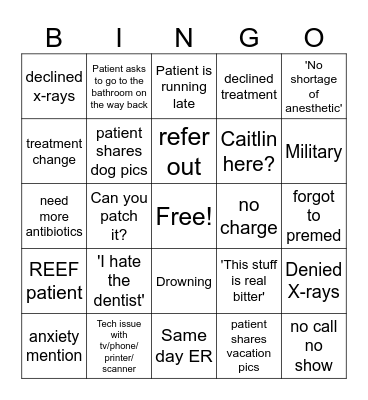 Backbay Bingo Card