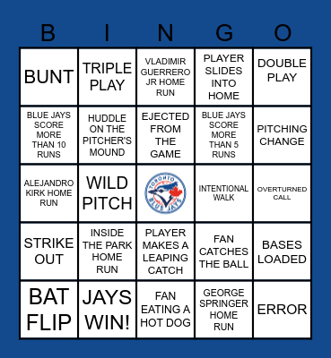 TORONTO BLUE JAYS WORLD SERIES BINGO! Bingo Card