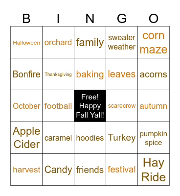 Harvest Your Luck Bingo Card