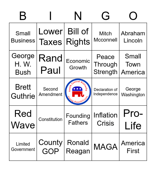 Republican Bingo Card