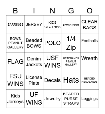 College Edition Bingo Card
