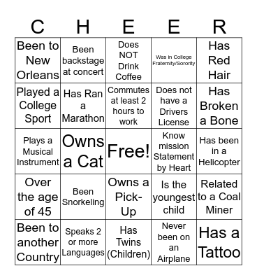 Holiday Cheer Bingo Card
