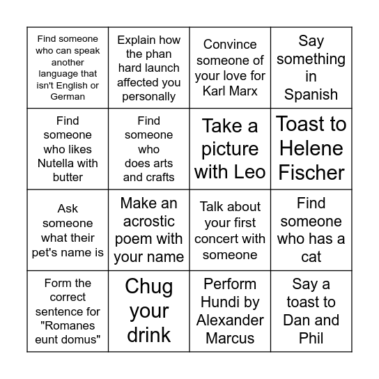 PHINGO Bingo Card