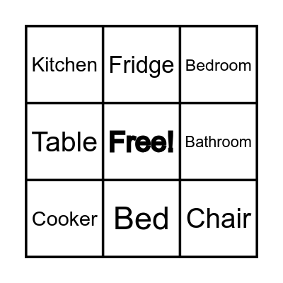 Furniture! Bingo Card