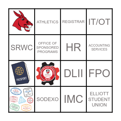 Campus Connections Passport Bingo Card