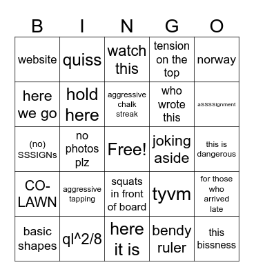 terje bingo Card