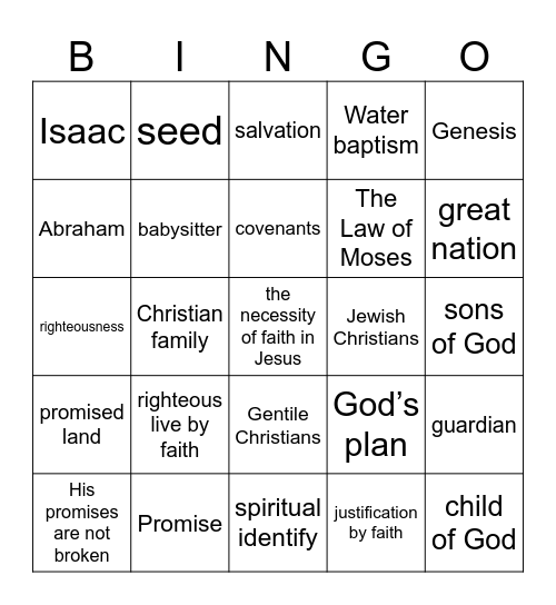 Pastor Bingo Card