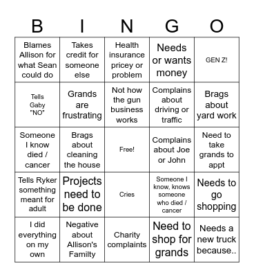 BINGO! Bingo Card