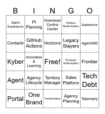 SAS PI 4 Kick-Off BINGO Card