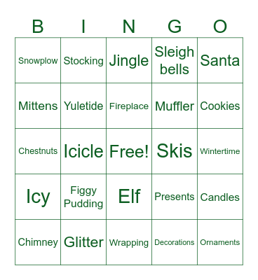 Holiday Bingo Card